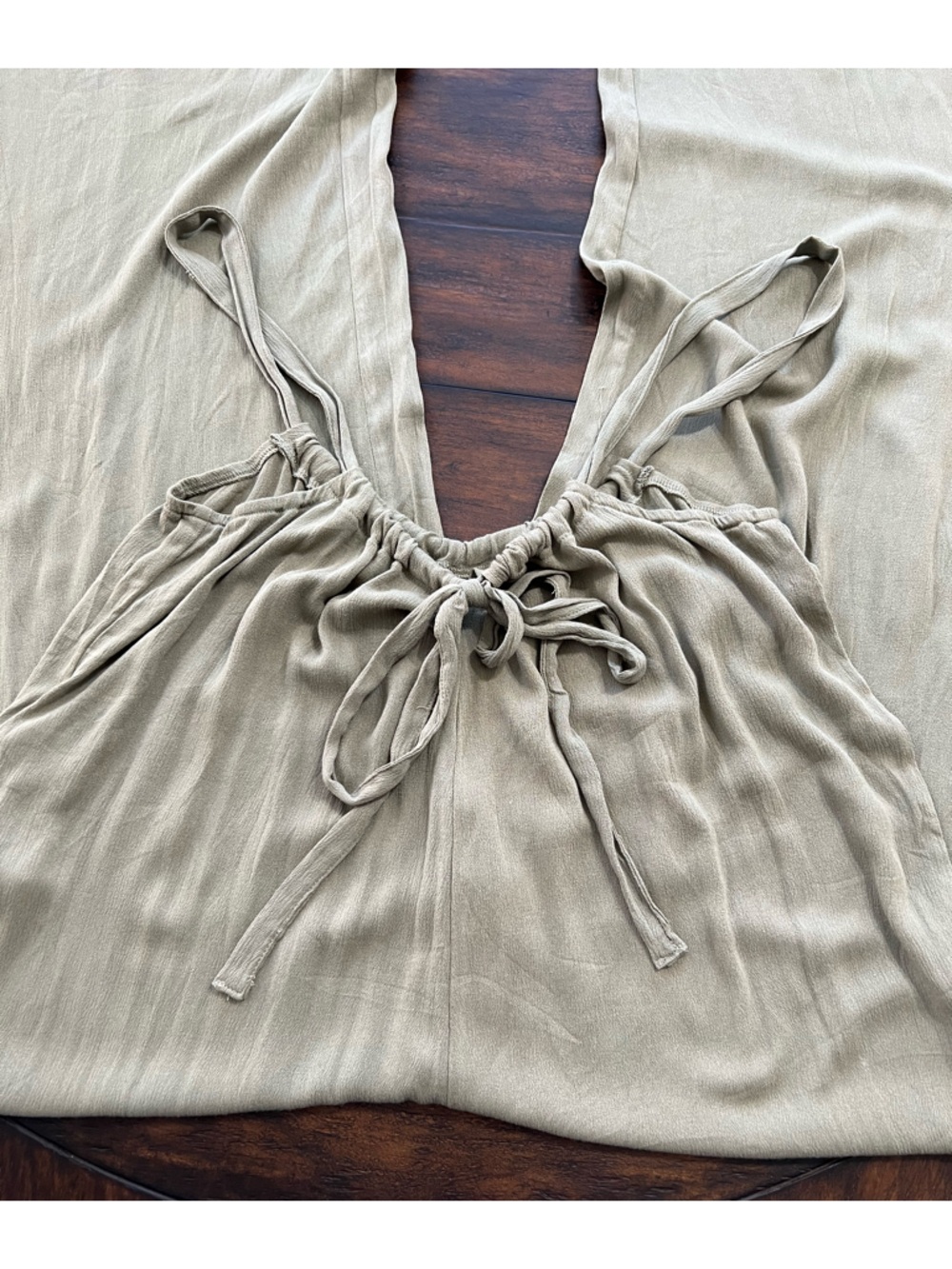 Emery Rose Size Lg Olive Green Women's Romper Jumpsuit Ankle Length Wide Leg - Picture 4 of 5